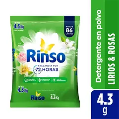 RINSO - Detergente en Polvo Lirios y Rosas Rinso 4.3 kg