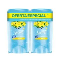 SECRET - Pack Desodorante Antitranspirante en Gel Aroma Vainilla Secret 2 x 45 g