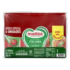 MALLOA - Pack Salsa de Tomate Italiana Malloa 6 x 175 g
