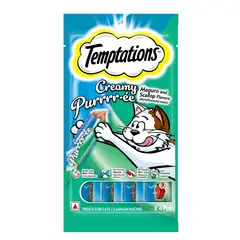 TEMPTATIONS - Snack para Gatos Crema Sabor Maguro y Vieiras Temptations 4 x 12 g