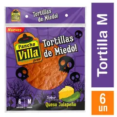 PANCHO VILLA - Tortillas de Miedo Sabor Queso Jalapeño Pancho Villa 6 Un 150 g