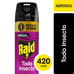 RAID - Insecticida Aerosol Raid Todo Insecto 420 ml