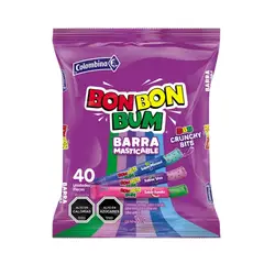 COLOMBINA - Barras Masticables Bon Bon Bum Crunchy Sabor Mix Berries Colombina 360 g