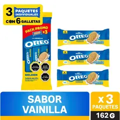 OREO - Pack Galletas Oreo Sabor Vainilla 162 g