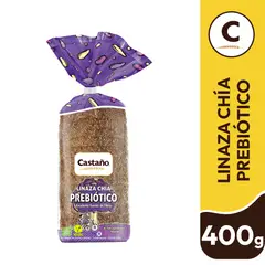 CASTAÑO - Pan de Molde Integral Prebiótico Linaza y Chía Castaño 400 g