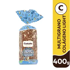 CASTAÑO - Pan de Molde Integral Multigrano Colágeno Light Castaño 400 g
