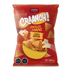 TOTTUS - Snack Tortillas de Maíz Craanch! Sabor Queso Tottus 200 g