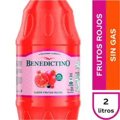 BENEDICTINO - Agua Saborizada Benedictino Sabor Frutos Rojos 2 L