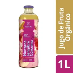 AMA - Jugo Orgánico de Manzana, Jengibre y Cúrcuma Ama 1 L