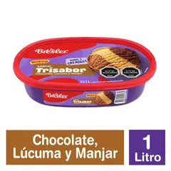 BRESLER - Helado de Lecho Sabor Chocolate, Lúcuma y Manjar Casatta Bresler 1 L