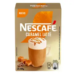 NESCAFE - Café Instantáneo Sabor Caramel Latte Nescafe 8 Un 144 g