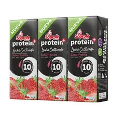 SOPROLE - Pack Leche Cultivada Proteín Sabor Frutilla Soprole 3 x 170 ml