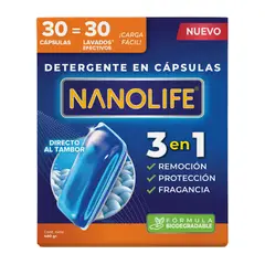 NANOLIFE - Detergente en Cápsulas Pods 3 en 1 Nanolife 30 un
