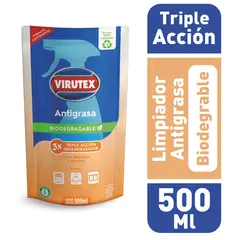 VIRUTEX - Limpiador Antigrasa Biodegradable Triple Acción Virutex 500 ml