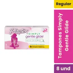 PLAYTEX - Tampones Simply Gentle Glide Absorbencia Regular Playtex 8un