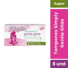 PLAYTEX - Tampones Simply Gentle Glide Absorbencia Super Playtex 8un