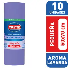 VIRUTEX - Bolsa de Basura Pequeña 50x70 Lavanda Virutex 10 un