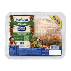 SUPER POLLO - Pechuga de Pollo Deshuesada Sabor Asado Congelada Super Pollo 1 Kg