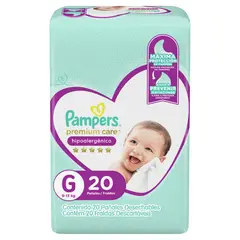 PAMPERS - Pañales Desechables Hipoalergénico Premium Care G Pampers 20 un