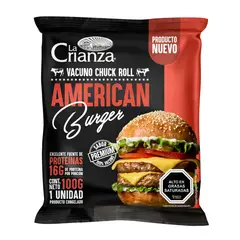 LA CRIANZA - Hamburguesa de Vacuno Americana Congelada La Crianza 100 g