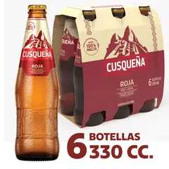CUSQUEÑA - Pack Cerveza Cusqueña Red Lager Botella 5° 6 x 330 ml