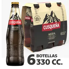 CUSQUEÑA - Pack Cerveza Negra Dark Lager Cusqueña Botella 8° 6 x 330 ml