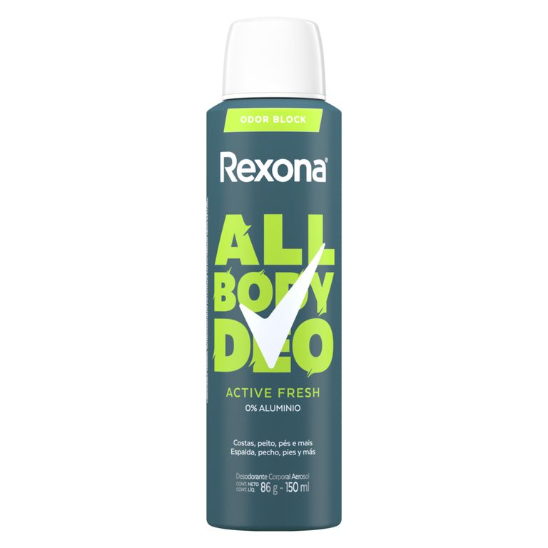 Desodorante Aerosol All Body Deo Active Fresh Men Rexona 150 ml