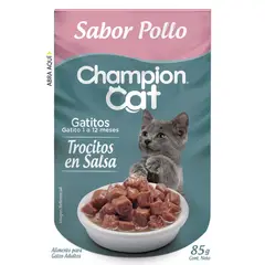 CHAMPION CAT - Alimento para Gatos Pouch Sabor Pollo Champion Cat 85 g