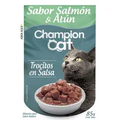 CHAMPION CAT - Alimento para Gatos Pouch Sabor Salmón y Atún Champion Cat 85 g
