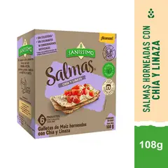 SANISSIMO - Galletas de Maíz Salmas con Chía y Linaza 108 g