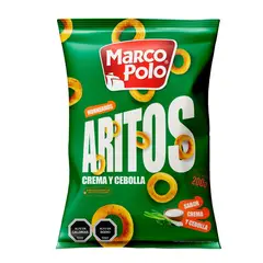 MARCO POLO - Snack Aritos Sabor Crema y Cebolla Marco Polo 200 g