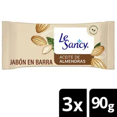 LE SANCY - Pack Jabón en Barra Aceite de Almendras Le Sancy 3x90 gr