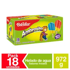 BRESLER - Pack Helado Frutal Ambrosito Bresler 18 un
