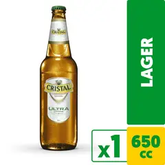 CRISTAL - Cerveza Cristal Lager Ultra Liviana Botella 3.5° 650 ml