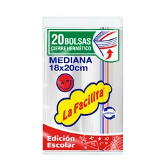 FACILITA - Bolsa Cierre Hermético Mediana 18x20 La Facilita 20 un
