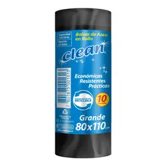 CLEAN - Bolsa de Basura Grande 80x110 Clean 10 un