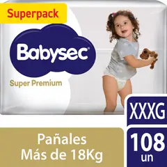 BABYSEC - Pañales Desechables  Super Premium XXXG Babysec 108 un