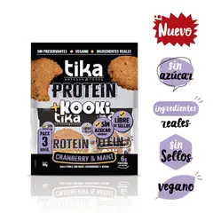 TIKA - Pack Galletones Kooki Proteín Cranberries y Maní Tika 3 x 30 GR