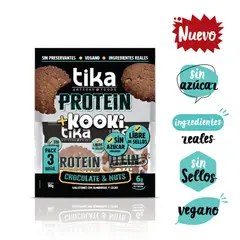TIKA - Pack Galletones Kooki Proteín Chocolate y Nuts Tika 3 x 30 GR