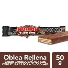 MUIBON - Oblea Super Choc Relleno Vainilla y Cobertura Chocolate Muibon 50 g