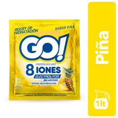 GO - Bebida Isotónica en Polvo Sabor Piña con Iones y Electrolitos Go! 25 g