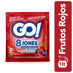 GO - Bebida Isotónica en Polvo Sabor Frutos Rojos Iones y Electrolitos Go! 25 g