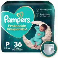 PAMPERS - Pañales Desechables Protección Insuperable P Pampers 36 un