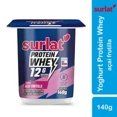 SURLAT - Yoghurt Protein Whey Sabor Acaí Frutilla Surlat 140 gr