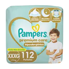 PAMPERS - Pañales Desechables Premium Care Talla XXXG Pampers 112 un