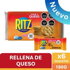RITZ - Pack Galletas Saladas Sabor Queso Ritz 6 x 30 g