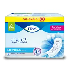 TENA - Toalla Incontinencia Discreet Medium Femenina Tena 30 un