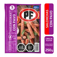 PF - Salchicha con Pavo 250 gr PF 5 un