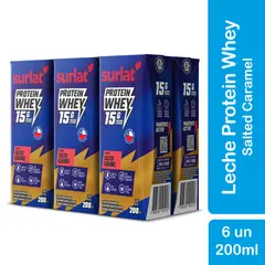 SURLAT - Pack Leche Semidescremada Whey Protein Salted Caramel Surlat 6x200 ml