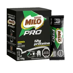 MILO - Saborizante en Polvo Milo Pro Sachets Nestle 144 g